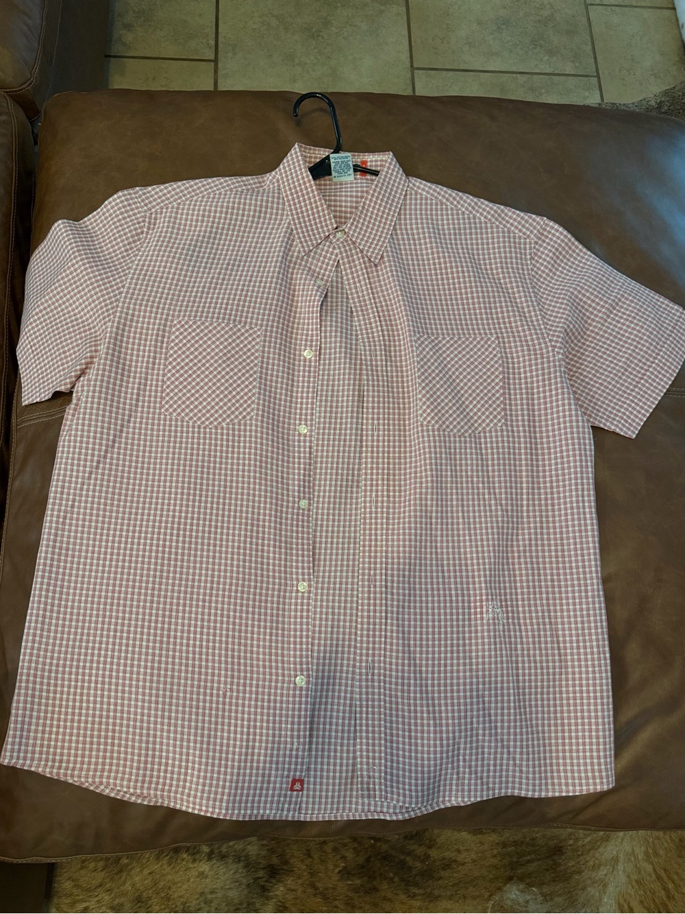 Old Navy Red Gingham Short-Sleeve Button-Down Shirt